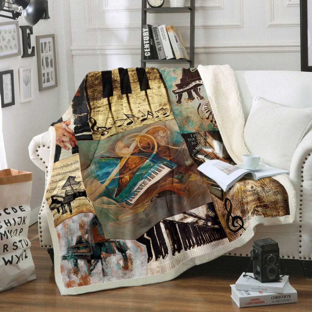 Piano HM240827TT Sherpa Fleece Blanket