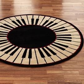 Piano Music CLM1210141R Round Area Rug