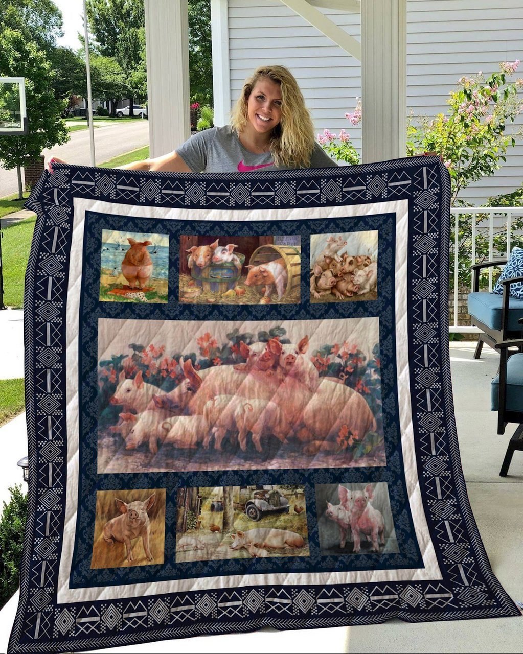 Pig CLH0711244Q Quilt Blanket