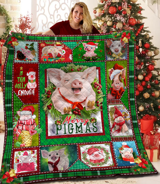 Pig Christmas ND271008 Quilt Blanket