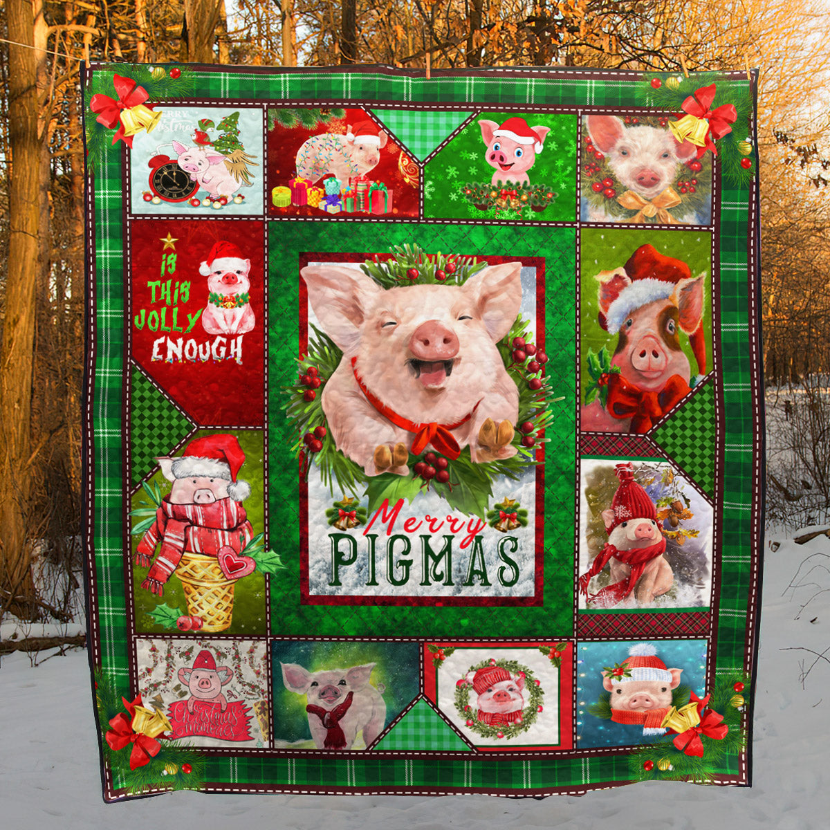 Pig Christmas ND271008 Quilt Blanket