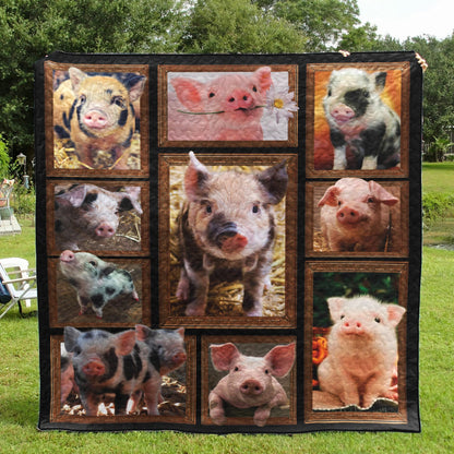 Pig Cute Pig CLA31100404Q Quilt Blanket