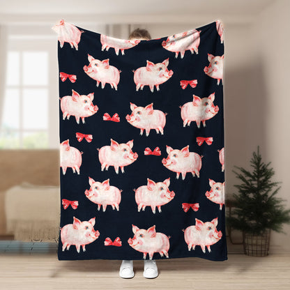 Pig Cute Pattern CLA15100028F Sherpa Fleece Blanket