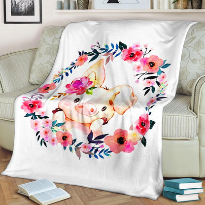 Pig ML040988F Sherpa Fleece Blanket