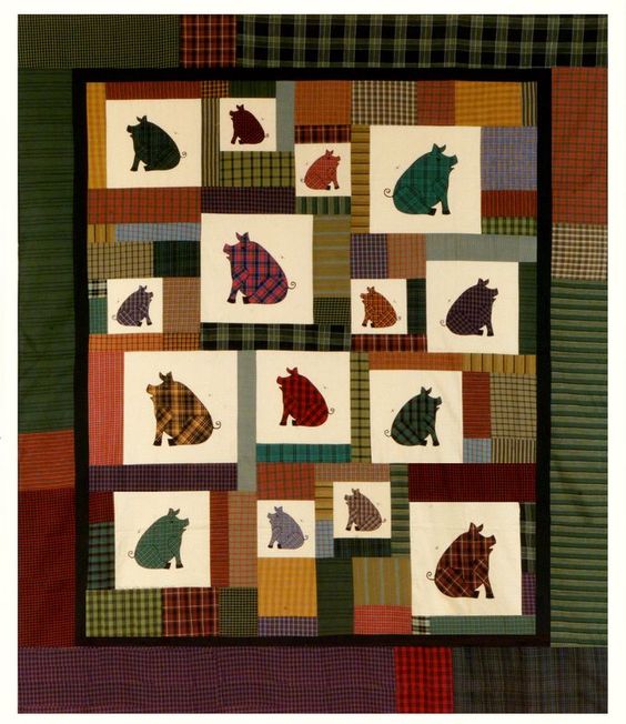 Pigs CLA2810381Q Quilt Blanket