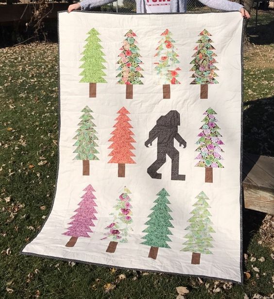 Pine Tree And Big Foot CLA1910381Q Quilt Blanket