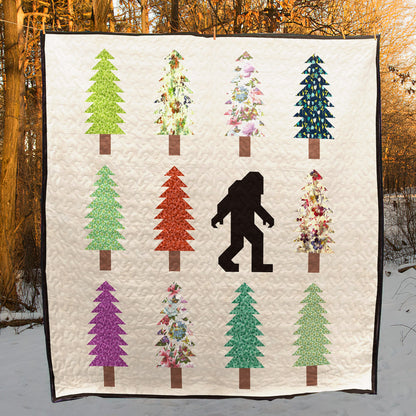 Pine Tree And Big Foot CLA1910381Q Quilt Blanket