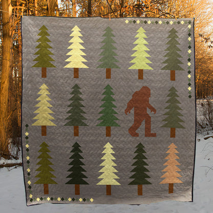 Pine Tree And Big Foot CLA1910382Q Quilt Blanket