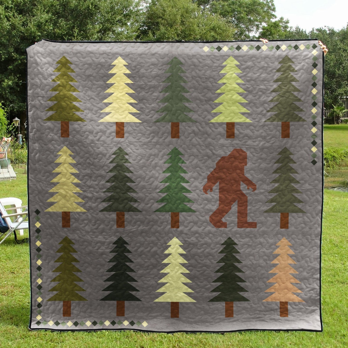 Pine Tree And Big Foot CLA1910382Q Quilt Blanket
