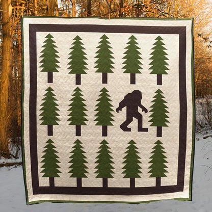 Pine Tree And Big Foot CLA1910383Q Quilt Blanket