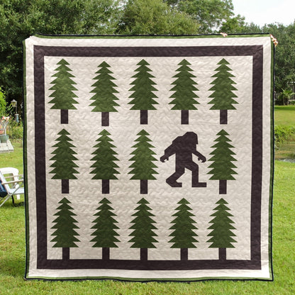 Pine Tree And Big Foot CLA1910383Q Quilt Blanket