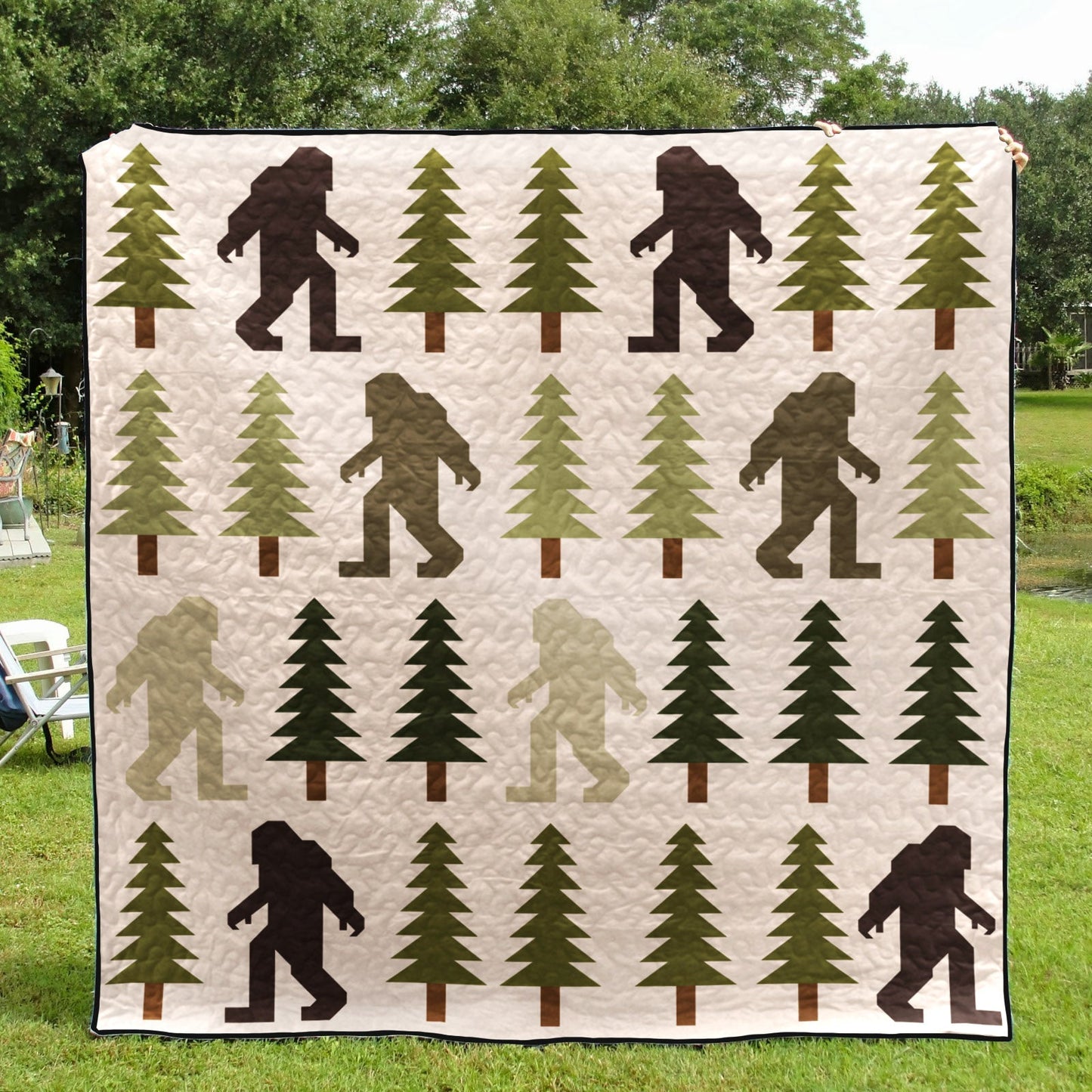 Pine Tree And Big Foot CLA1910384Q Art Quilt