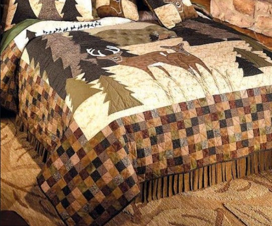 Pine Tree Deer CLT2510305H Quilt Blanket