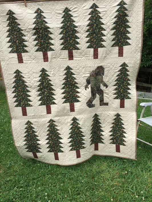 Pine Tree With Big Foot CLA1910386Q Quilt Blanket