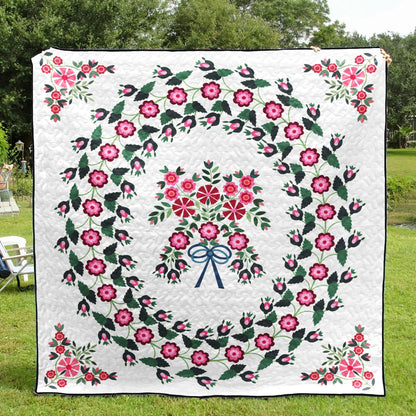 Pink Flower Garden CLA1710451Q Quilt Blanket