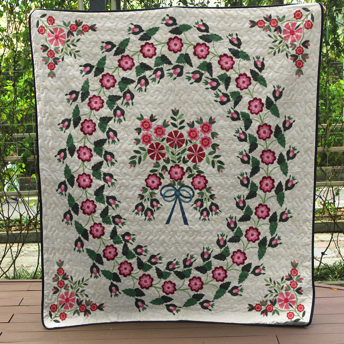 Pink Flower Garden CLA1710451Q Quilt Blanket