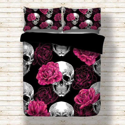 Pink And Black Skull CLM2410208B Bedding Sets