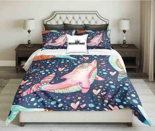 Pink Blue Dolphin CLP0210097B Bedding Sets
