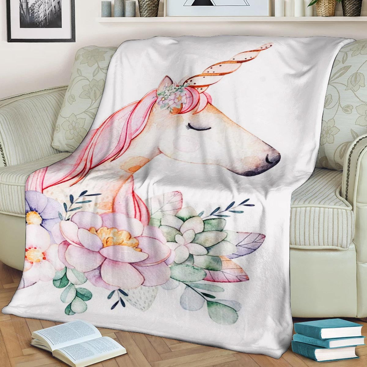 Pink Unicorn BT070972F Sherpa Fleece Blanket