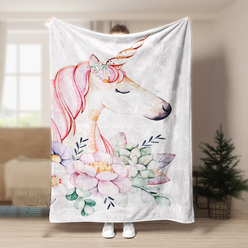 Pink Unicorn BT070972F Sherpa Fleece Blanket