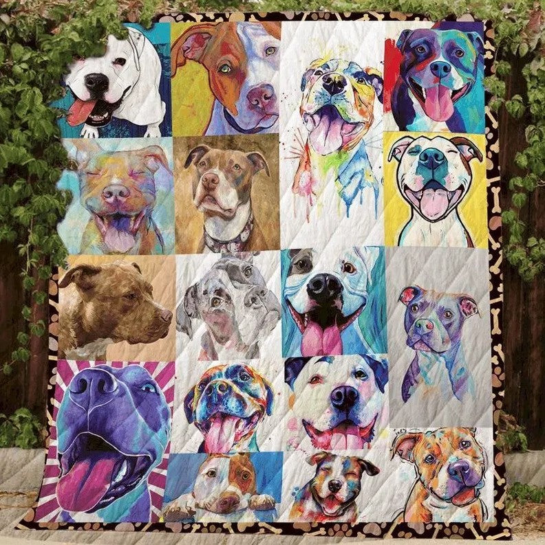 Pitbull CLH091086Q Quilt Blanket