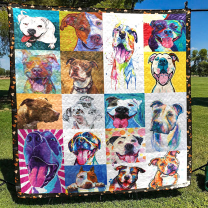 Pitbull CLH091086Q Quilt Blanket