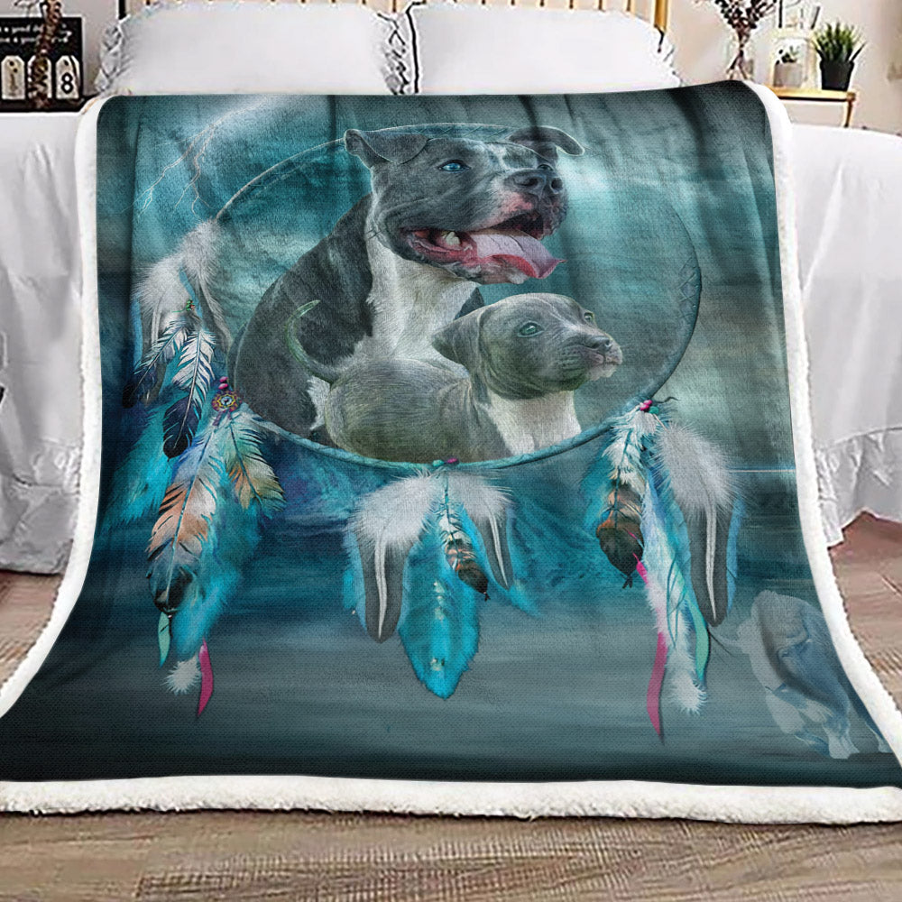 Pitbull Dreamcatcher DD2210182F Sherpa Fleece Blanket