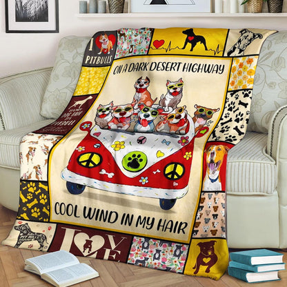 Pitbull Hippie CL240878MD Sherpa Fleece Blanket