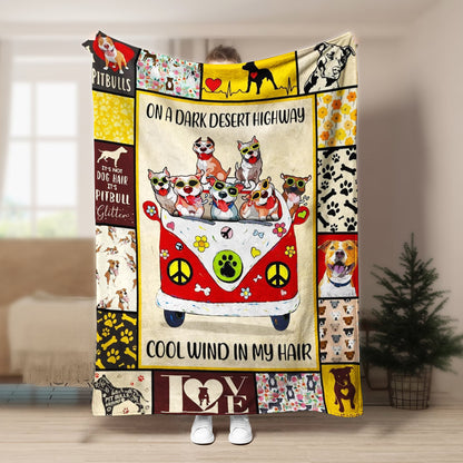 Pitbull Hippie CL240878MD Sherpa Fleece Blanket