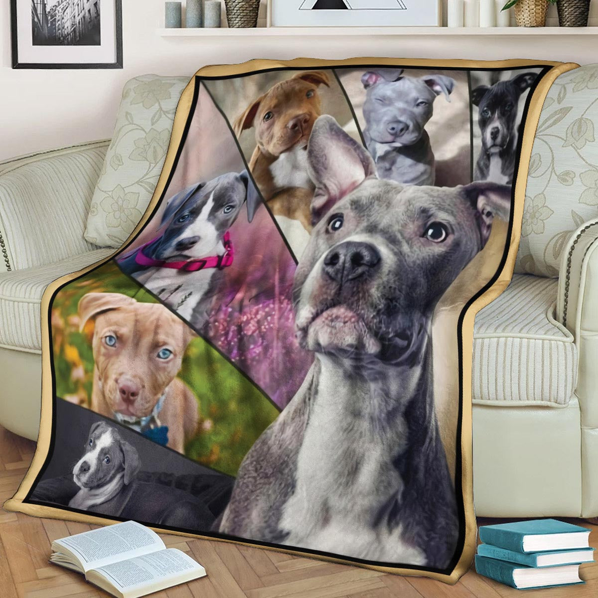 Pitbull art CLA1910646F Sherpa Fleece Blanket