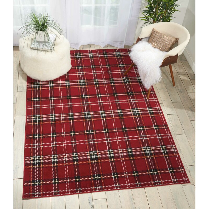 Plaid Red CLM1812640M Rug