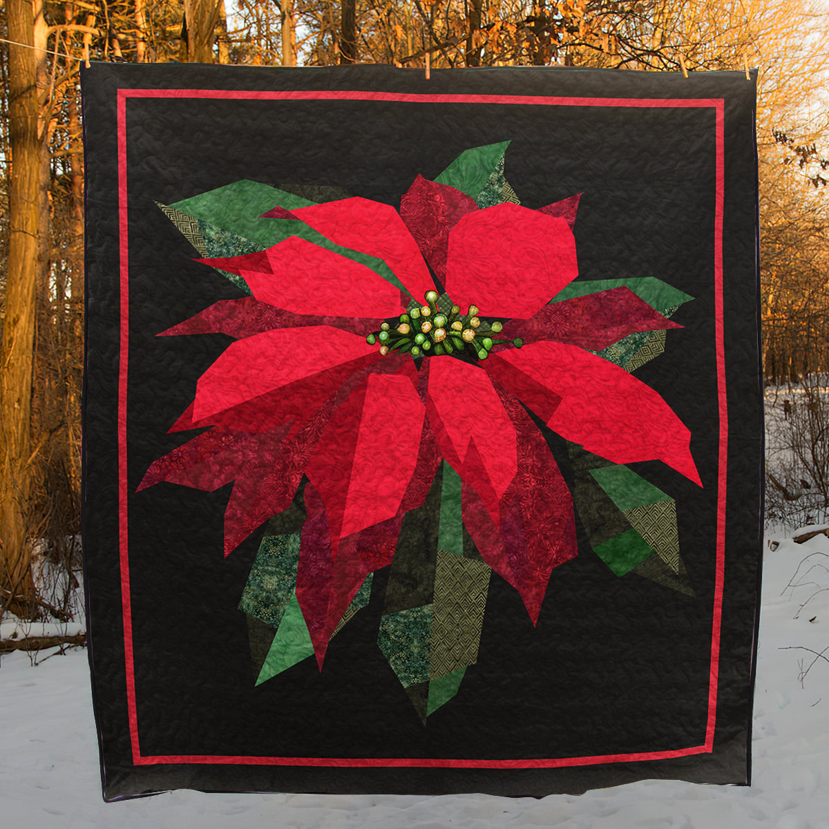 Poinsettia CLP0611238Q Art Quilt