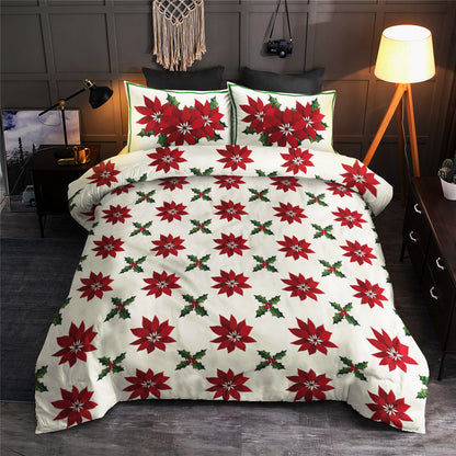 Poinsettia And Holly Christmas CLH2110122B Bedding Sets