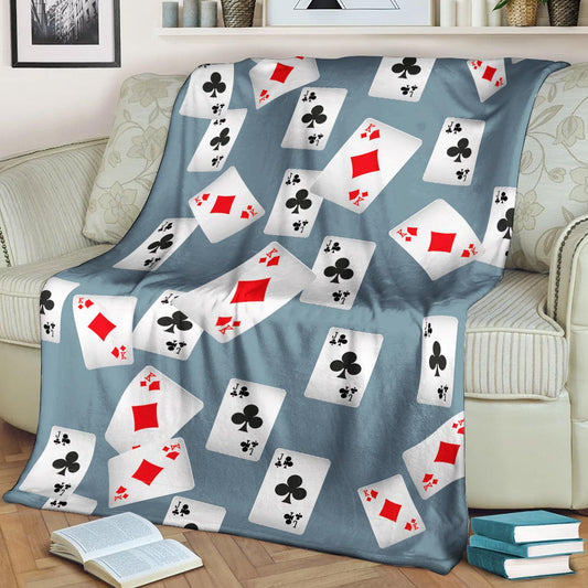 Poker Cards Pattern CLA15100811F Sherpa Fleece Blanket