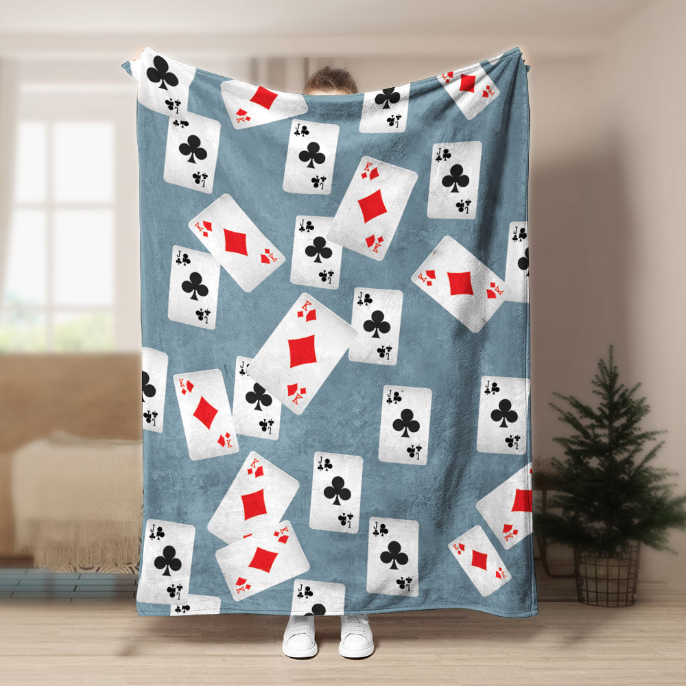 Poker Cards Pattern CLA15100811F Sherpa Fleece Blanket
