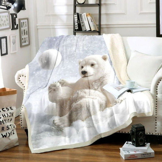 Polar Bear TN2110147TT Sherpa Fleece Blanket