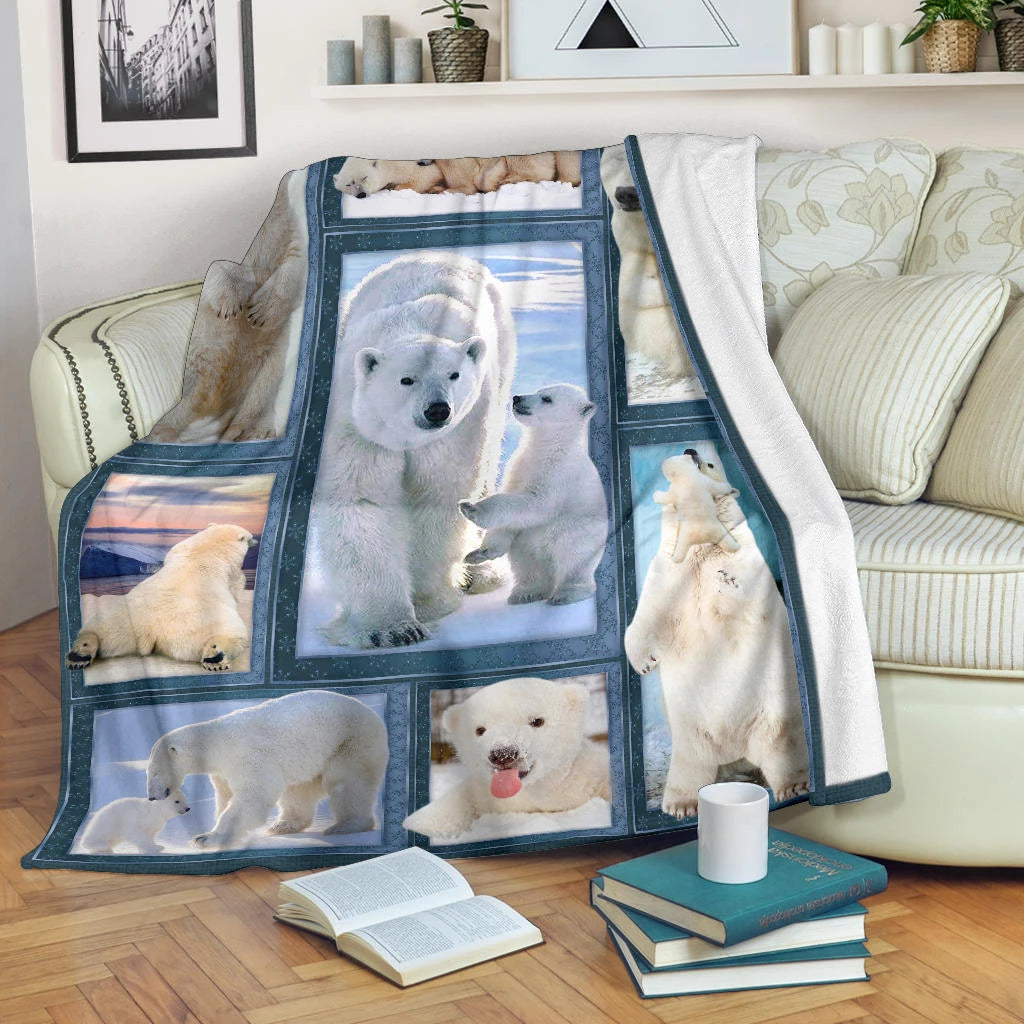 Polar Bear CLM3010389S Sherpa Fleece Blanket