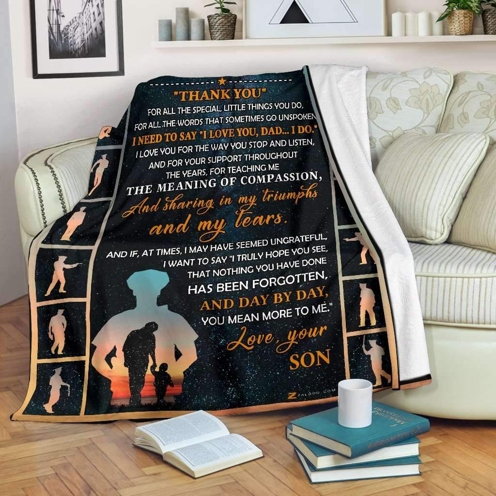 Police Dad Thank You Love Son CL26110431MDF Sherpa Fleece Blanket