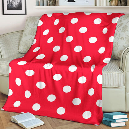Polka Dot Red Pattern CLA15100820F Sherpa Fleece Blanket
