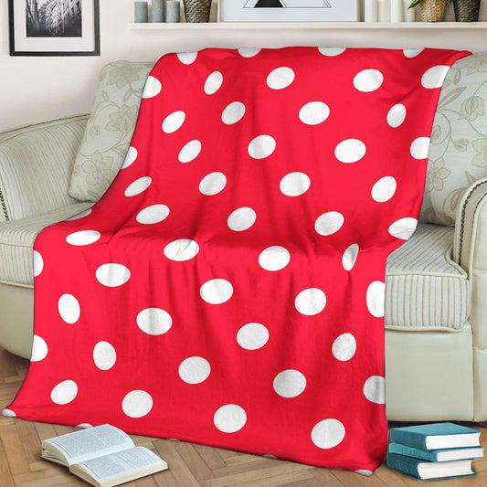 Polka Dot Red Pattern CLA15100820F Sherpa Fleece Blanket