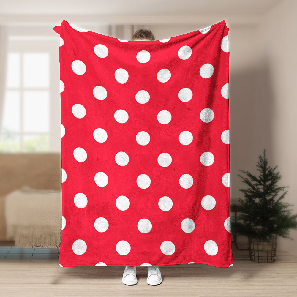 Polka Dot Red Pattern CLA15100820F Sherpa Fleece Blanket