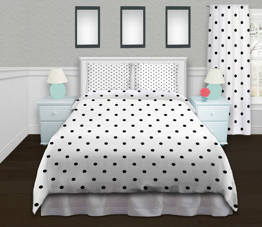 Polka Dots White Black CLH0510279B Bedding Sets