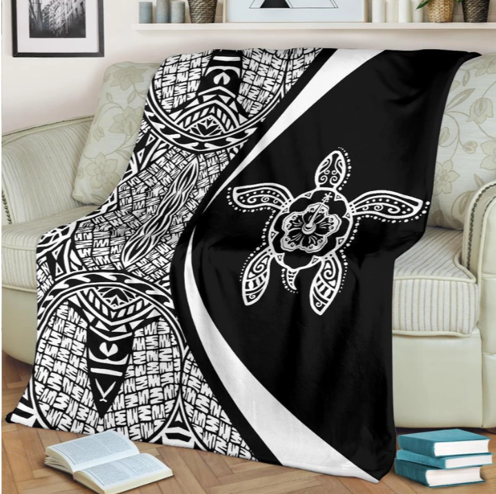 Polynesian Tribal Turtle CLM1810142S Sherpa Fleece Blanket