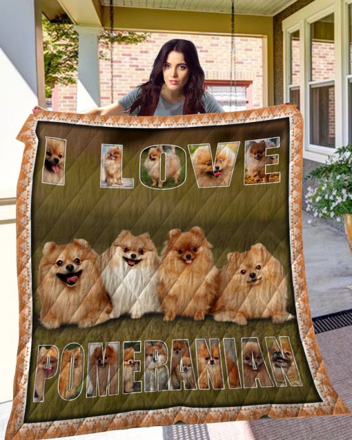 Pomeranian CL11110244MDQ Quilt Blanket