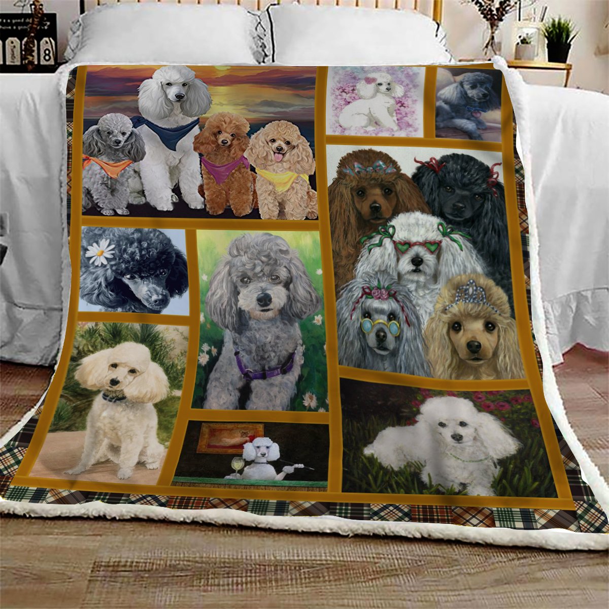 Poodle Cute CL10100204MDF Sherpa Fleece Blanket