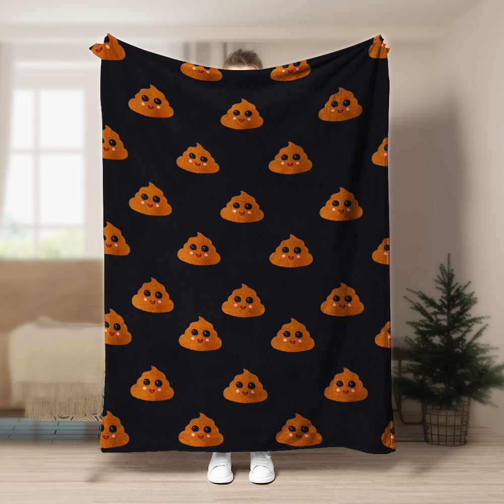 Poop Emoji Pattern CLA15100836F Sherpa Fleece Blanket