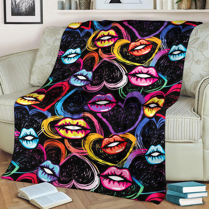 Pop Art Lip Pattern CLA15100841F Sherpa Fleece Blanket