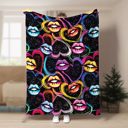 Pop Art Lip Pattern CLA15100841F Sherpa Fleece Blanket