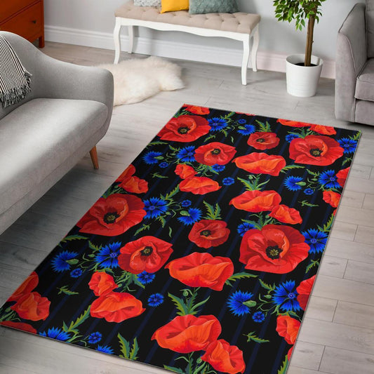 Poppy Red Floral CL12101237MDR Rug