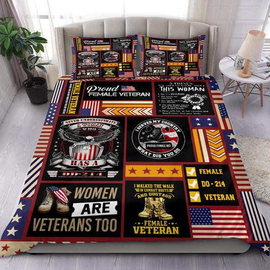 Proud Female Veteran Bedding Sets HN100601MBS